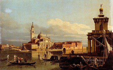  towards Painting - A View In Venice From The Punta Della Dogana Towards San Giorgio Maggiore urban Bernardo Bellotto